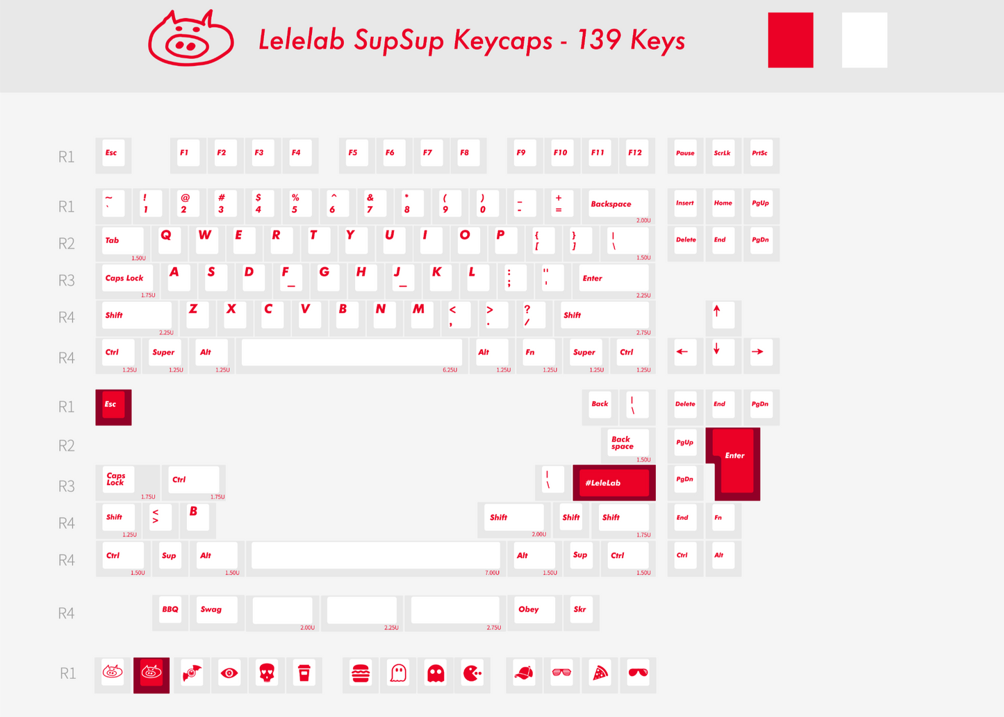 【新規取扱商品】LeleLab Supsup SuperX White Keycap Set