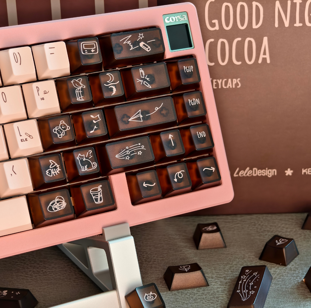 LeleDesign x KeyTok Good Night,Cocoa Keycaps Set