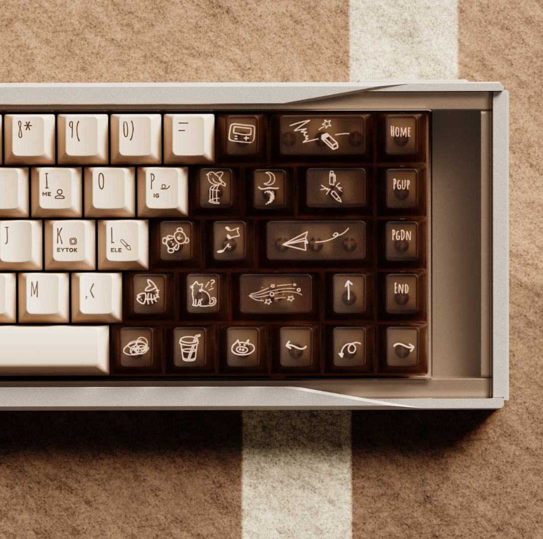 LeleDesign x KeyTok Good Night,Cocoa Keycaps Set