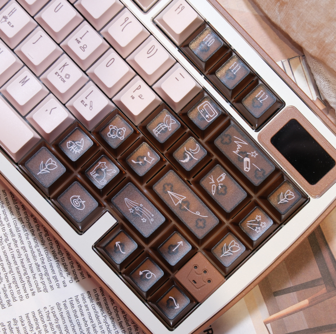 LeleDesign x KeyTok Good Night,Cocoa Keycaps Set