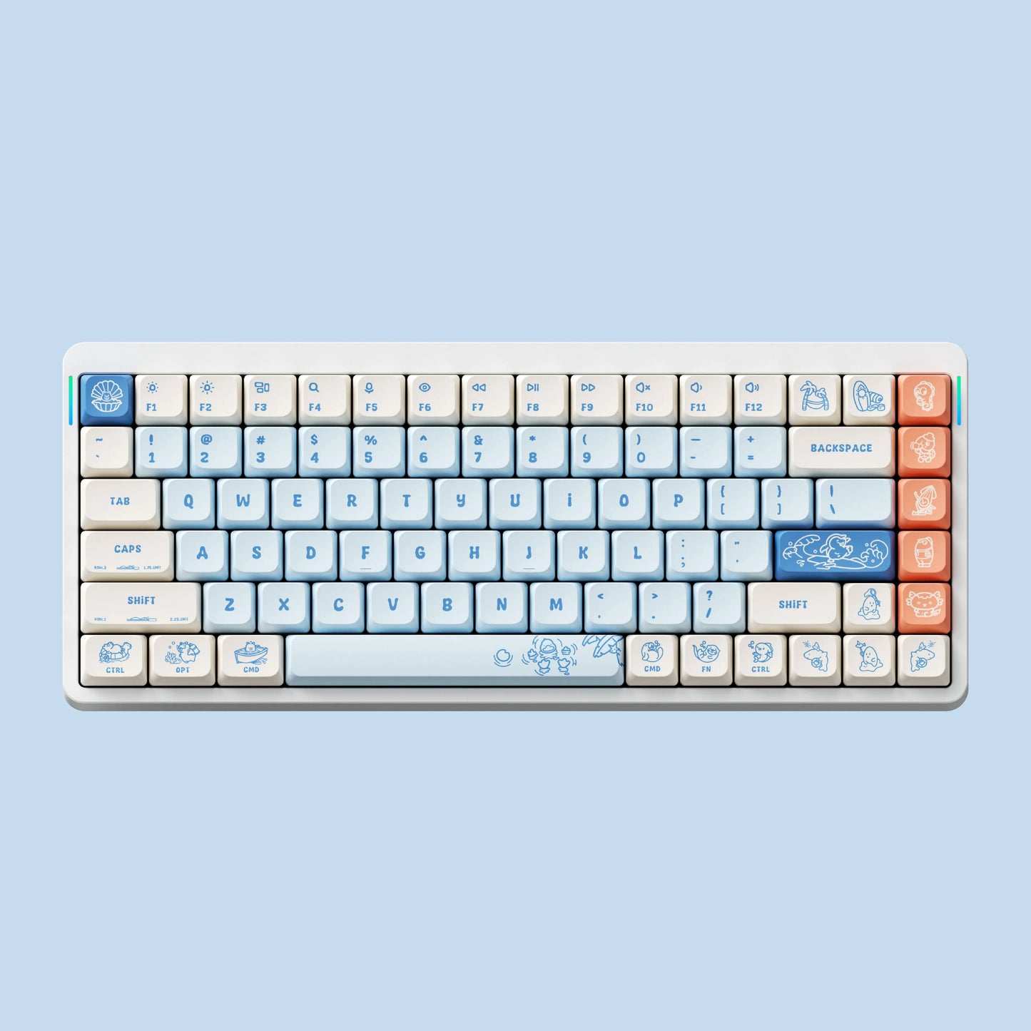 NuPhy x Riel Aquarium キーキャップを装着したメカニカルキーボード
