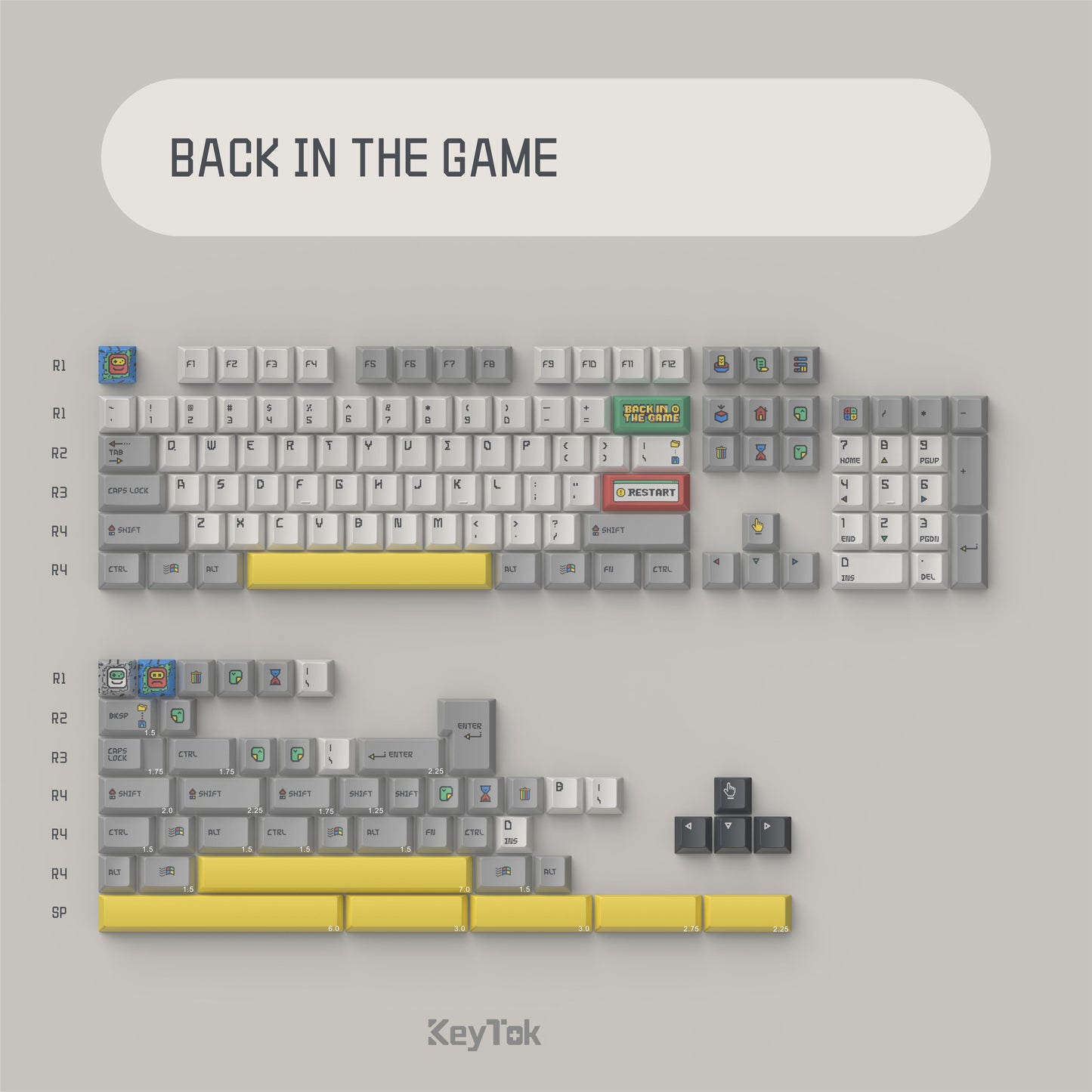 KeyTok Back In The Game Cherry Profile Dye-Sub PBT キーキャップ