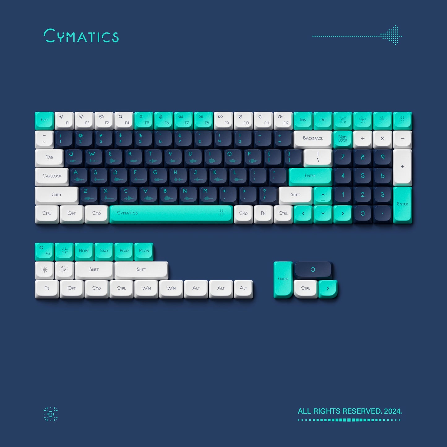 【新発売】Cymatics nSA Profile Dye-sub PBT キーキャップ